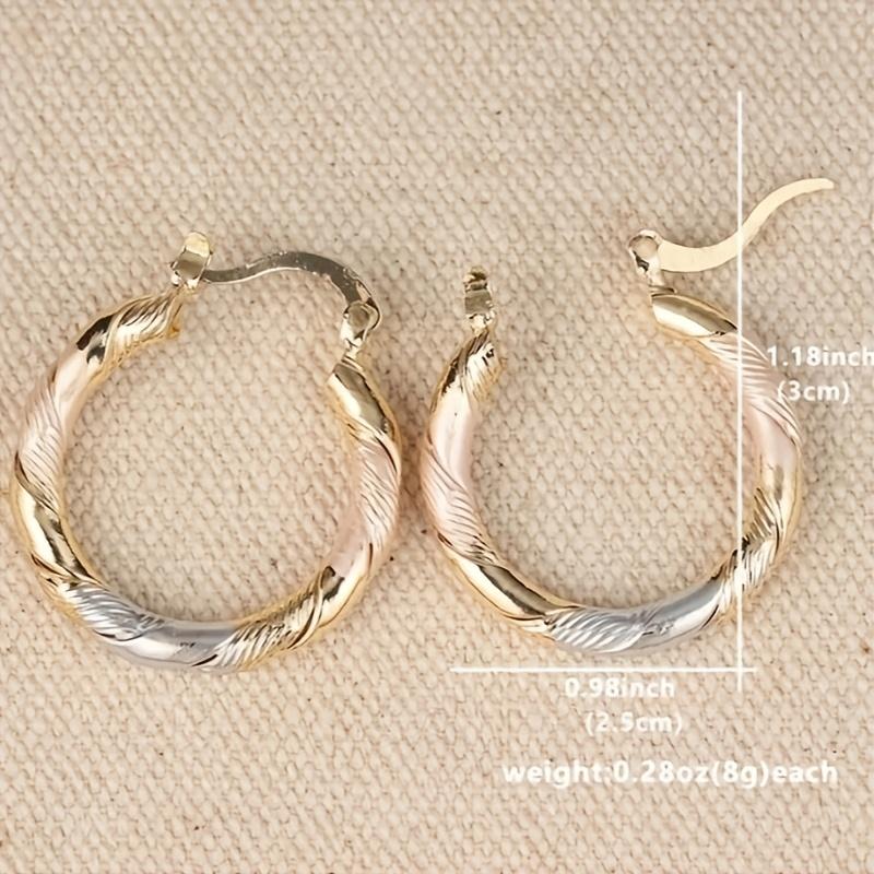 Elegant and Classic Three-color Twisted Earrings, Minimalist Fashion Accessories for Women, Perfect for Weddings, Parties and Birthday Celebrations