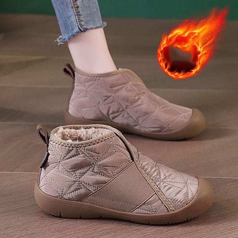 Jednoduché dámské bavlněné boty Plyšové teplé dámské sněhule Lehké pohodlné dámské ležérní boty na zimu