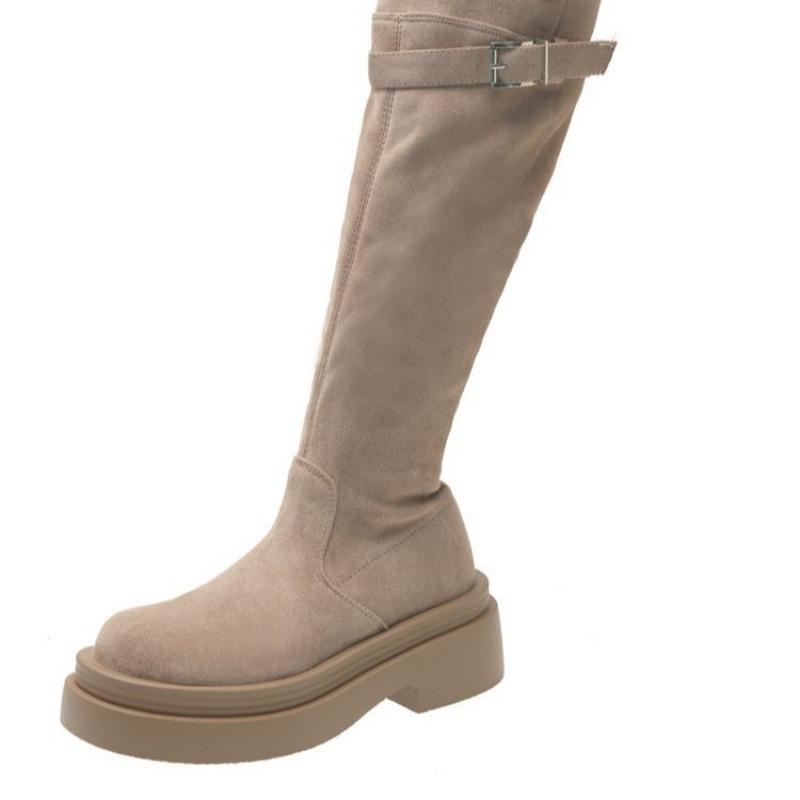 Autumn and winter new long tube flanged thin boots fashionable western women's boots small knee knight boots