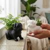 Plastic Pug Shaped Planter Pot 3D Printed Dog Succulent Planter Storage Flower Pot  Home Decor