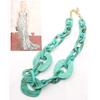 Bohemia Acrylic Large Square Link Choker Necklace for Women Men New Turquoise Resin Geometric Neck Chain Pendants Jewelry Collar