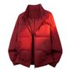 Unisex Winter Stand Collar Padded Cotton Jacket Rib Cuff Warm Zipper Short Coat Couple Loose Casual Outerwear for Men Women