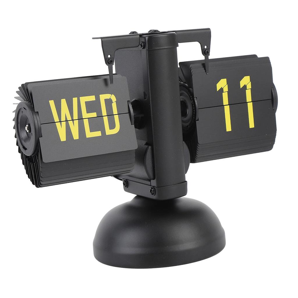 Retro Flip-Down Clock, Classic Mechanical Auto Flip Desk Table Clock, Battery-Powered, Built-in Gear-Operated Clock, for Multiple Home Office Decorati