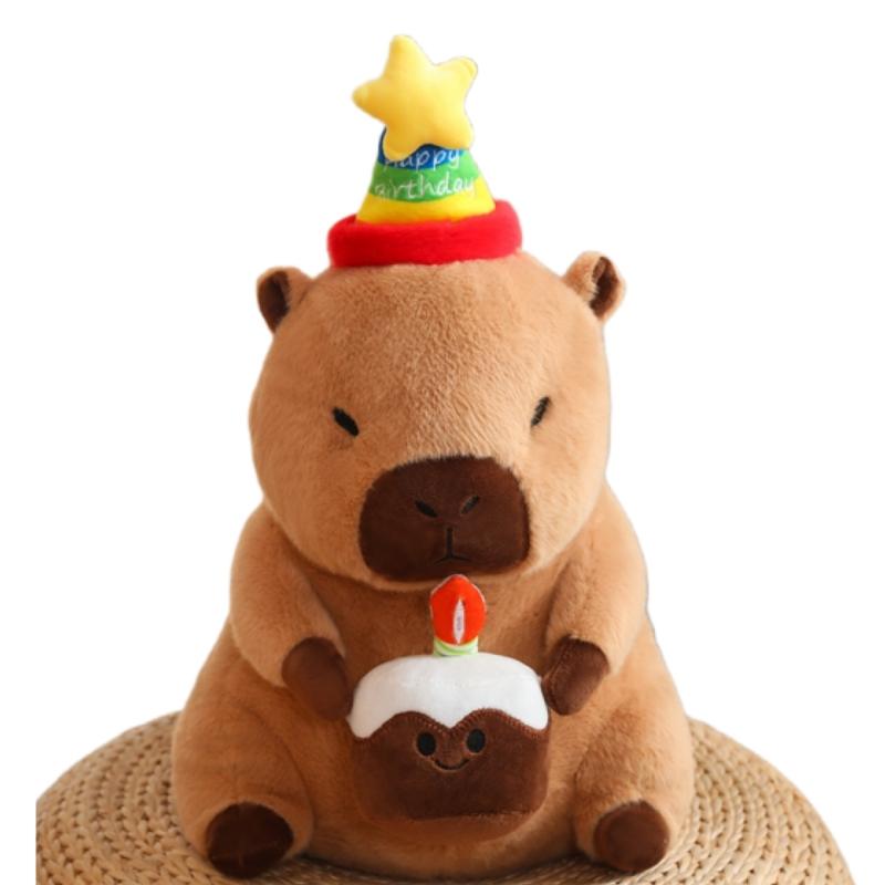 

30/40cm Creative Kawaii Capybara Plush Doll Pillow Birthday Bubble Tea Flower Happy Capybara Plush Toy For Boys And Girls Gift about 30cm