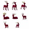 Wine Red Christmas Reindeer Ornaments Hanging  Pendant Elk Ornament Deer Ornaments  Xmas Party