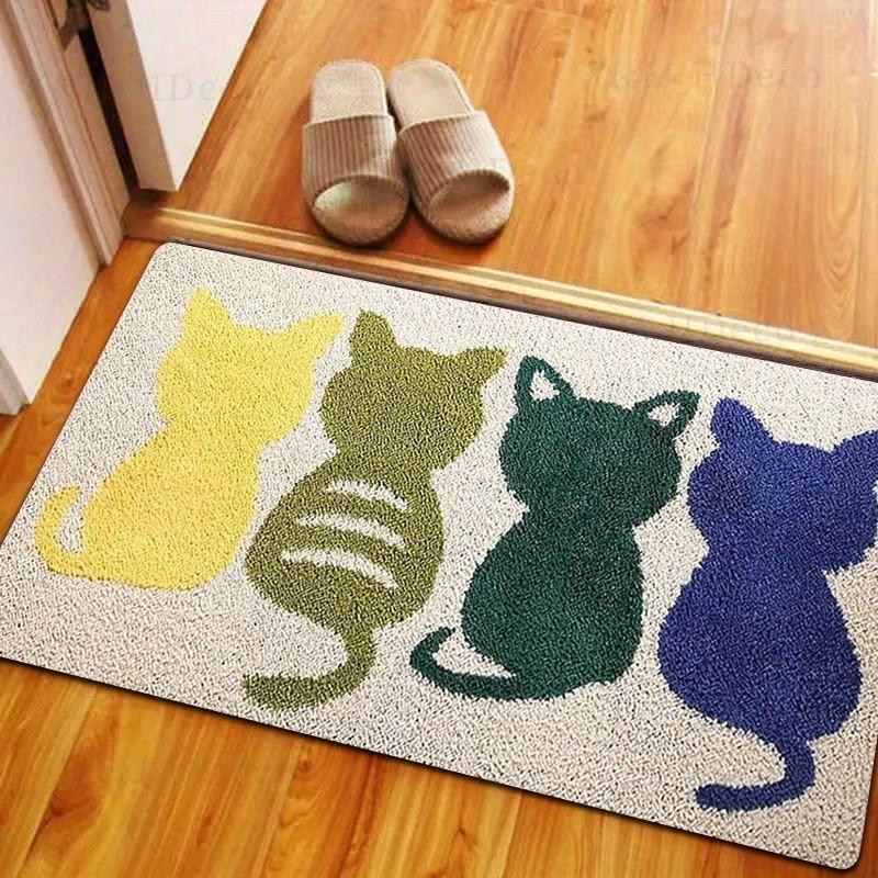 Dark Background Fish Silhouette Door Mat Nautical Theme Non-Slip Washable Entrance Rug For Porch Patio Home Decor
