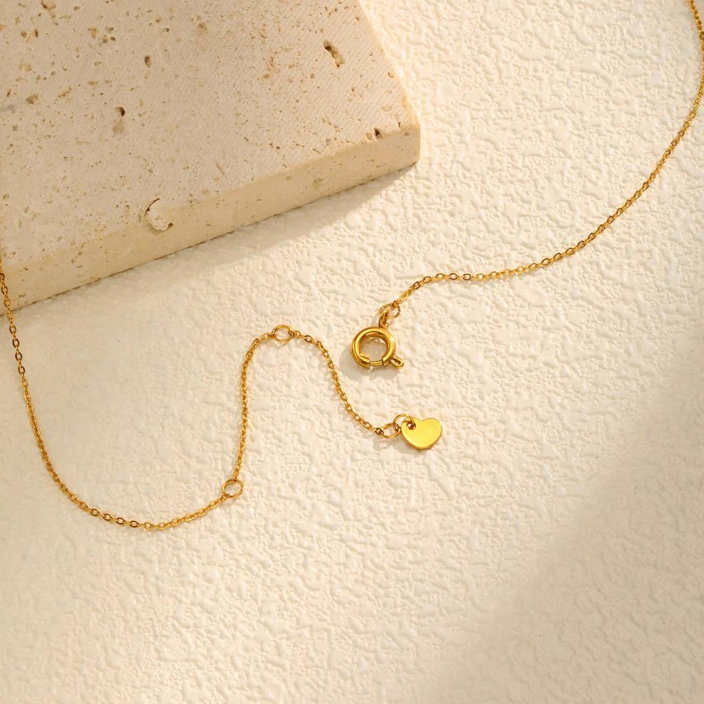 Vnox Small Sweet Love Heart Pendent Necklace, Stainless Steel 1-2 Zircon Minimalist Jewelry For Women Neck Accessories