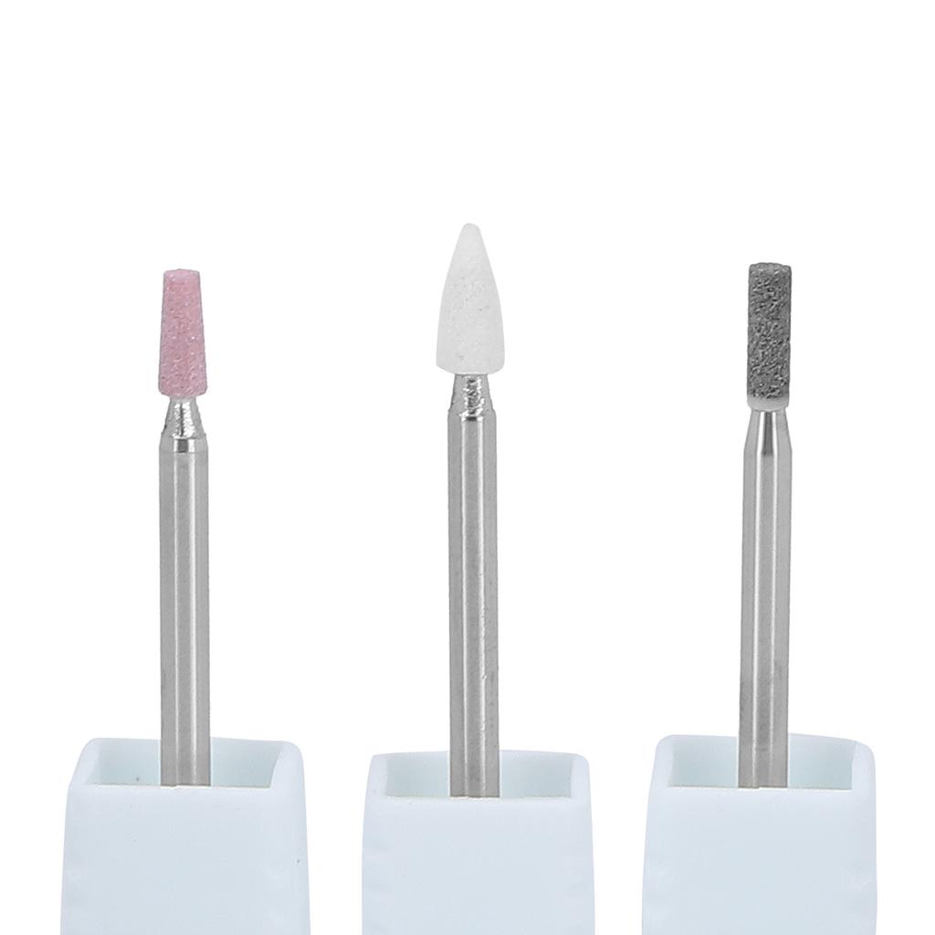 3 Stück Nagelbohrer Professionelle Nagelfeile Nagelhautentferner Bits mit Aufbewahrungsbox