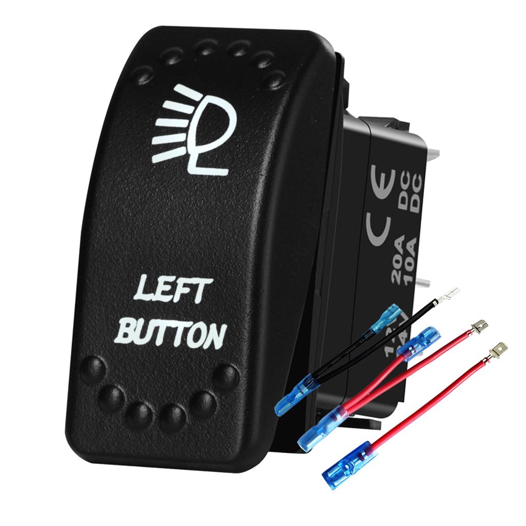Waterproof White LED Rocker Switch for Light Bar Spot Lights 5P/7P ON-OFF-ON 12V/24V Heavy Duty for Car Boat Truck SUV 4x4 Hilux