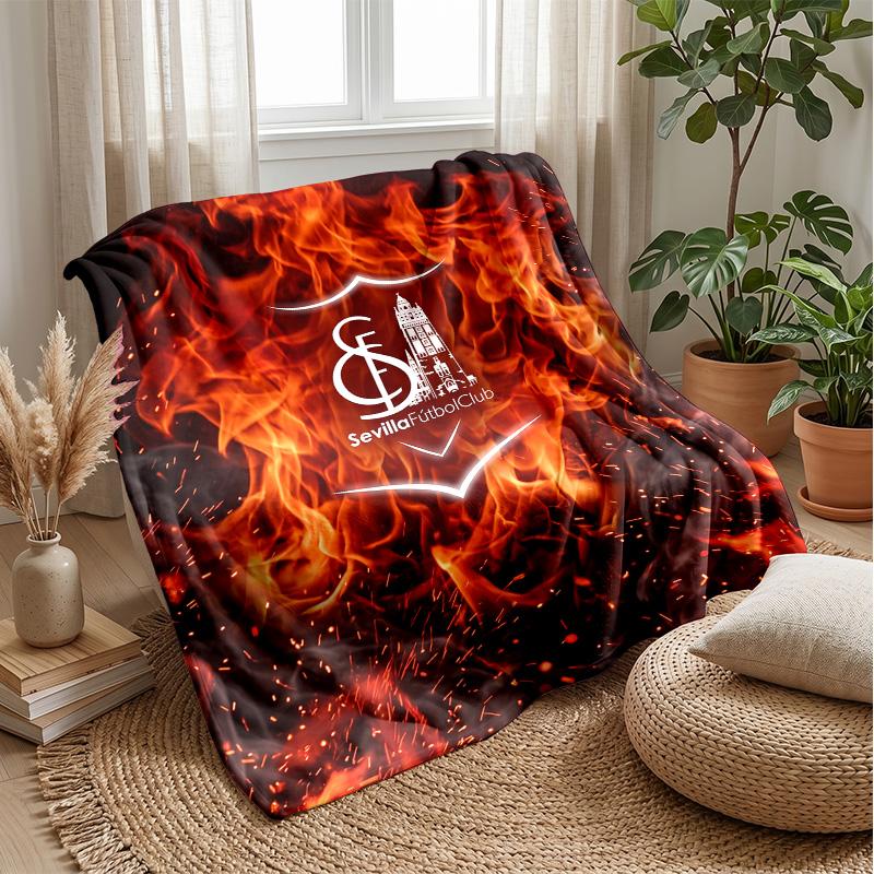 Sevilla FC Soft Flannel Fleece Blanket Lightweight Cozy Warm Throw Blanket For Sofa Bed Home Decor