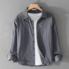Mens Long Sleeve Shirt Spring Summer Daily Casual Basic Shirt Turn Down Collar Green Shirt Comfort Simple Man Shirts
