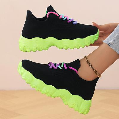 Women Mesh Breathable Casual Sneakers Lace-up Vulcanized Shoes Ladies Platform Sneakers Female Shoes Plus Size Zapatos De Mujer