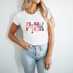 Pnk Cropped T Shirt Summer Carnival Tour Pink Tour Iconic Pnk Merch Tshirt Aesthetic Clothes Oversized T Shirt Tops