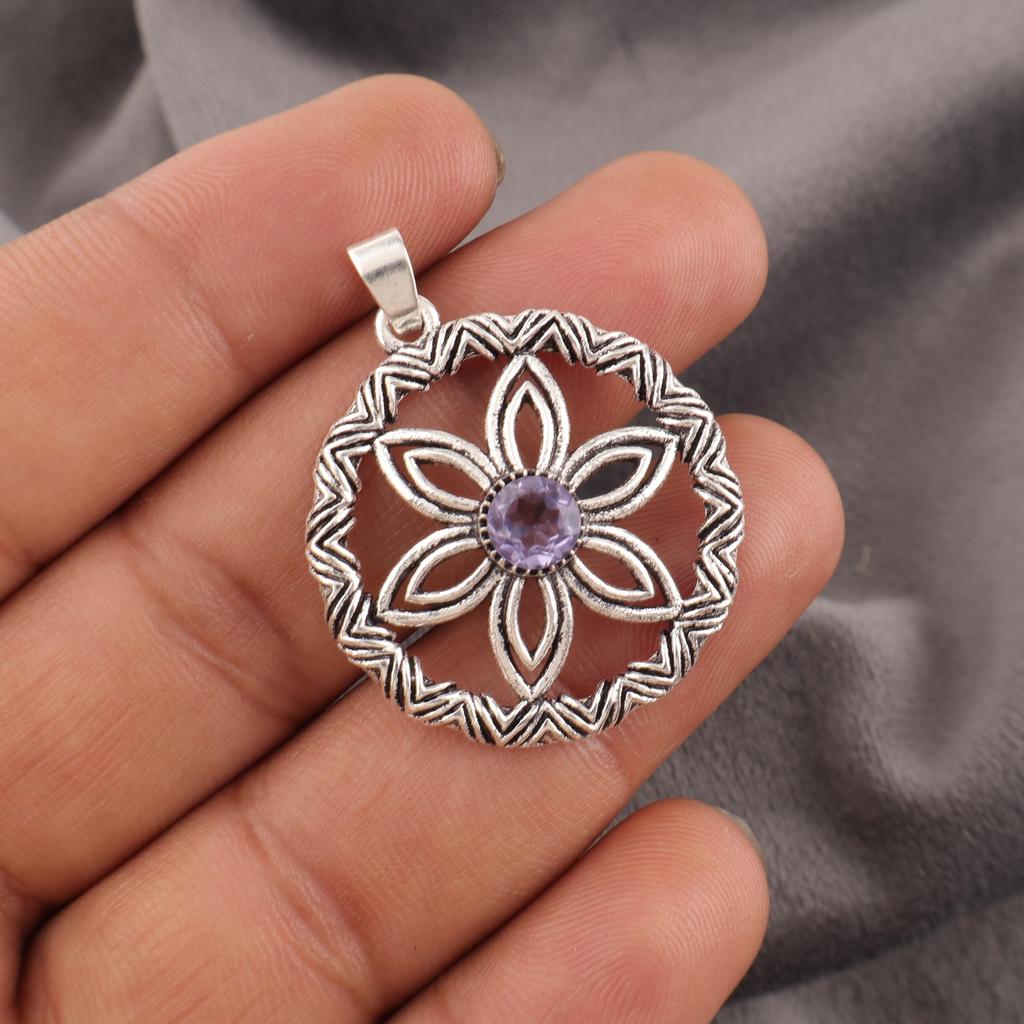 Iolite Pendant, 925 Solid Sterling Silver Pendant Handmade Gemstone Jewelry, Gifts For Wife Brand New Pendant