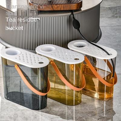 Household Portable Sewage Separation Filter Discharge Bucket Oval Removal of Tea Residue Wastewater Home Decoration Bathroom Bin