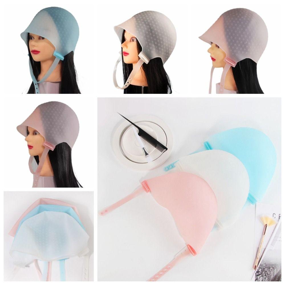 Reusable Highlighting Dye Cap Silicone Hair Coloring Cap DIY Adjustable Hair Dye Hat  Barber