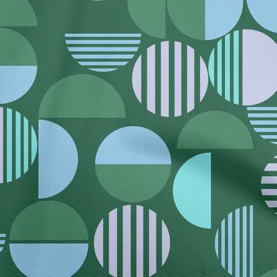 Cotton Flex Dunkelgrüner Stoff Geometrischer Quilting-Bedarf Druck Nähstoff Meterware 40 Zoll