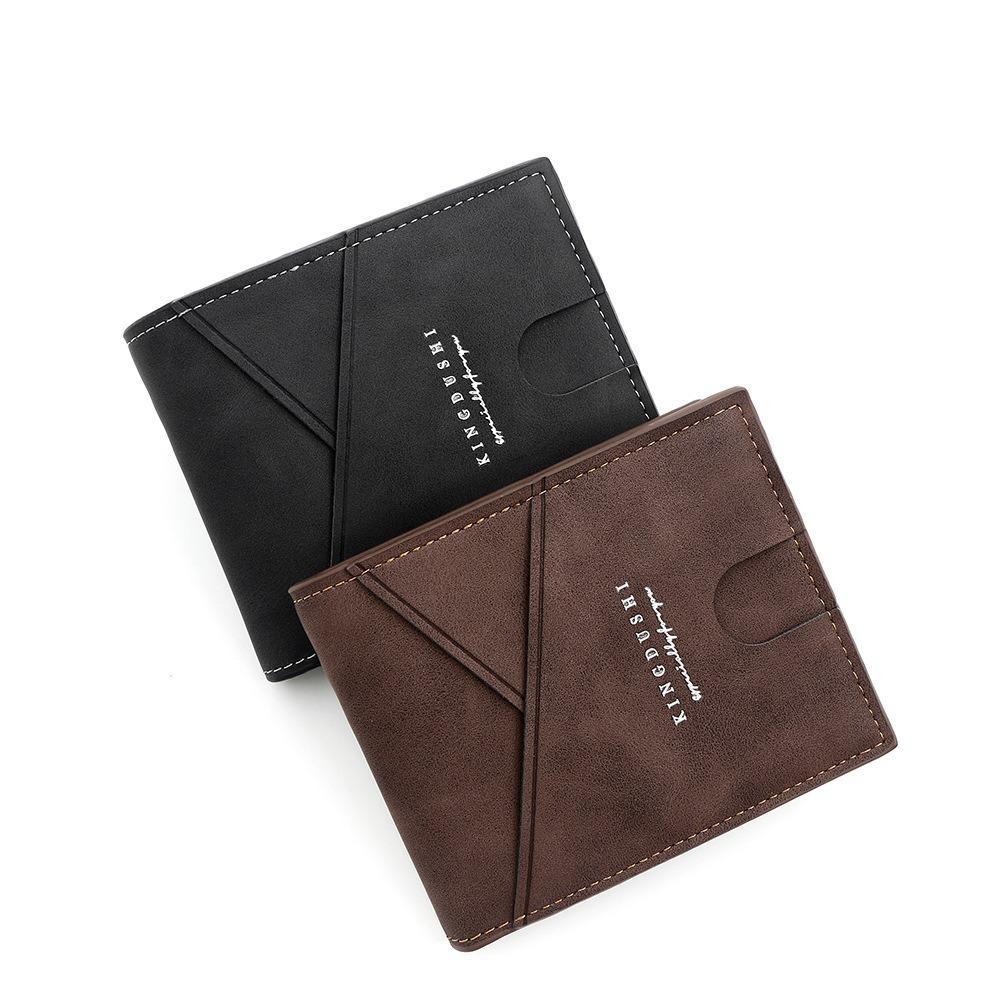 Vintage Men's Short Wallet Multi-position Leather Coin Pocket Fashion PU Card Bag  Male