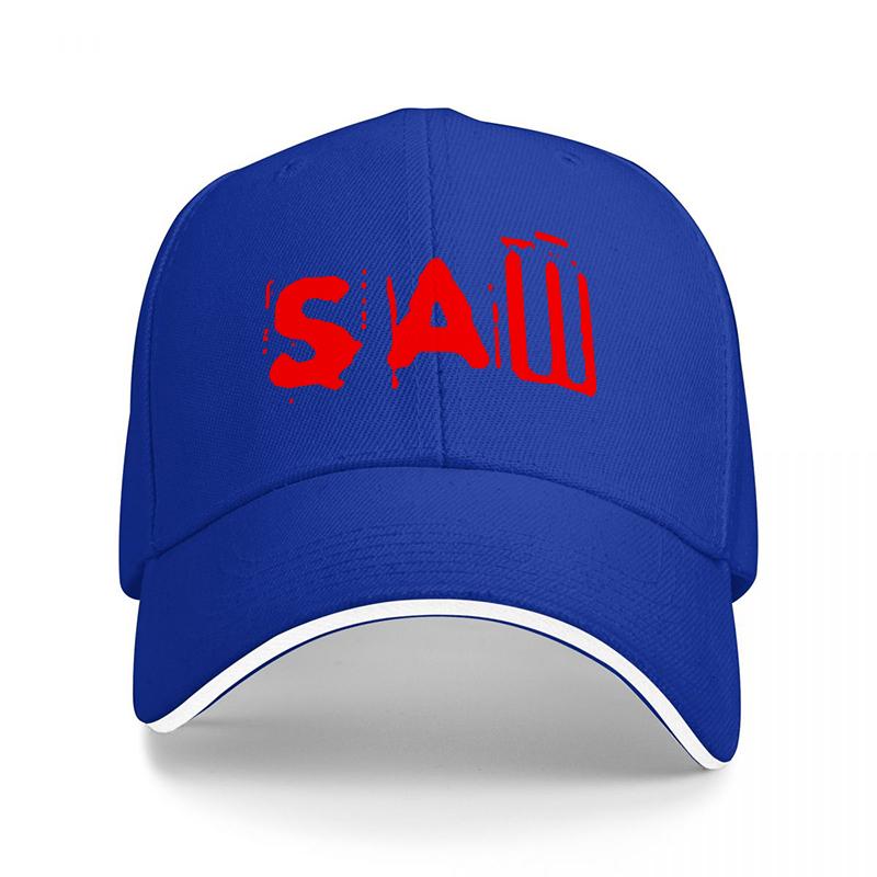 SAW Movie Logo Black Baseball Cap with Red Horror Design for Fans of the Classic Thriller Film Series