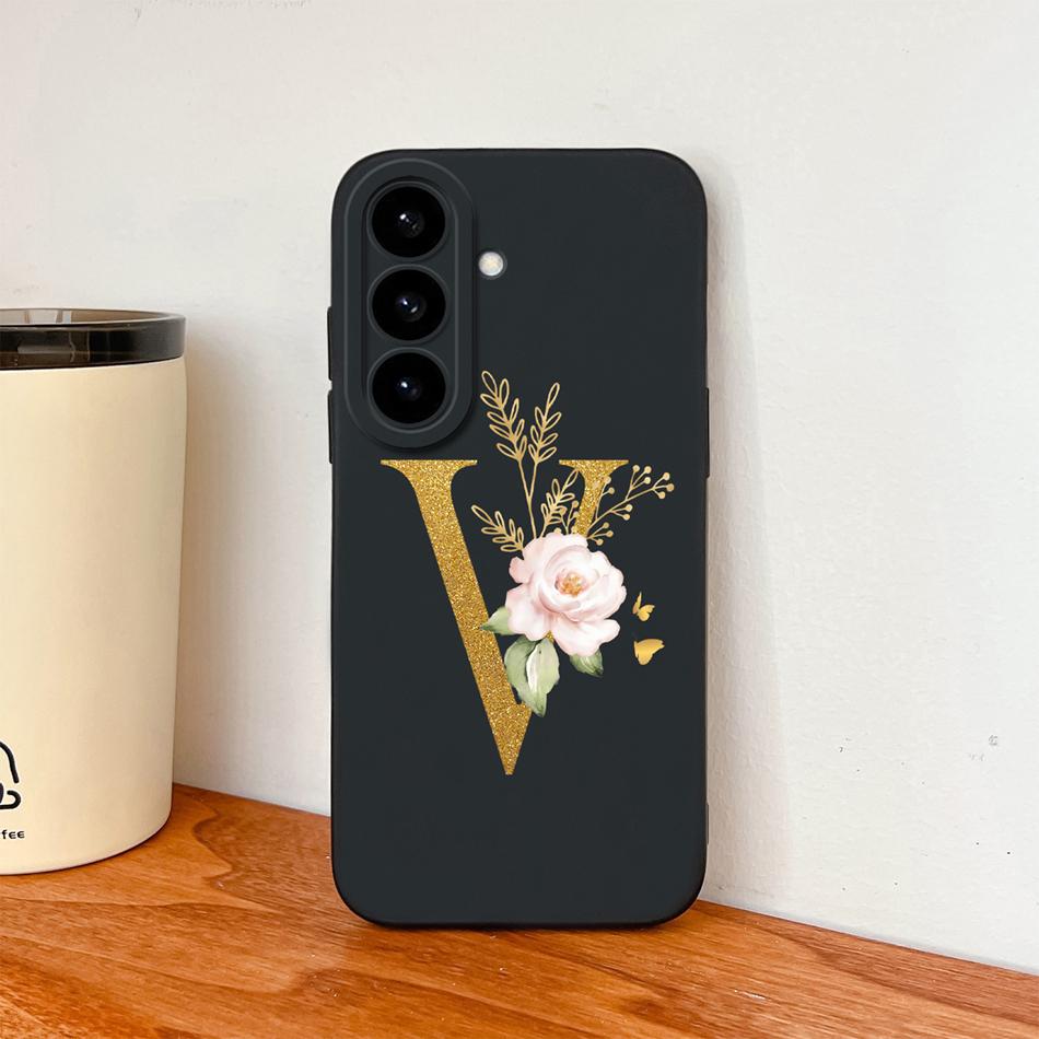 Flower Letter Phone Cover For Samsung S26 Ultra Case For Samsung S26 Plus Back Cover Soft Liquid Silicone Fundas For Galaxy S 26