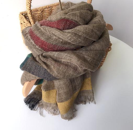 Neue Mode Herbst Und Winter Dünner Dunkelgrauer Wollschal Verlängert Langer Damen Winter Warmer Schal Schals