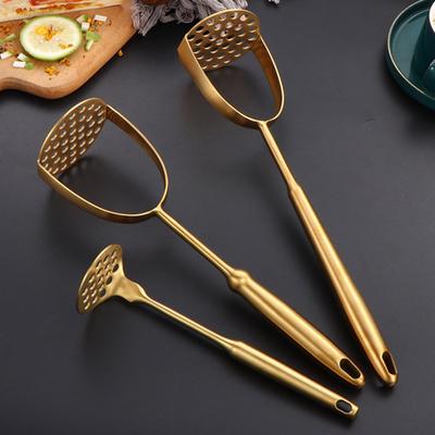 Stainless Steel Potato Masher Ergonomic Handle Potato Press Multi-Functional Manual Kitchen Tool for Mashing Sweet Potatoes Vegetables Fruits