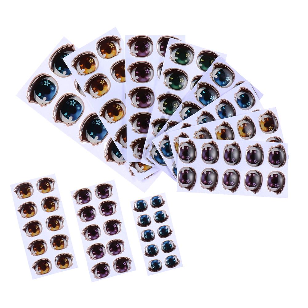

Toys DIY Doll Accessories Face Organ Paster Cartoon Eyes Stickers Clay Decals Love Cute Sticker 15mm-12