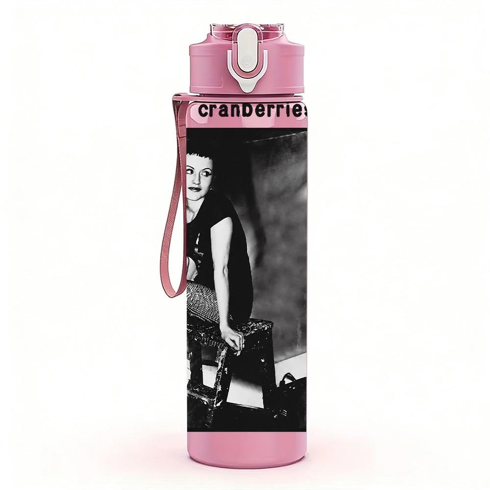1PC Black Male Portrait A 750ml Sports Water Bottle Leakproof Straw Lid Outdoor Office Home