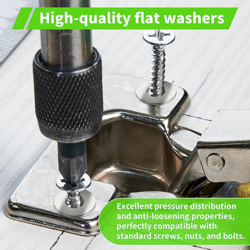 Metal Washers 135 Pieces 304 Stainless Steel 12 Sizes to for Enhanced Stability and Vibration Resistance in Assembly Work