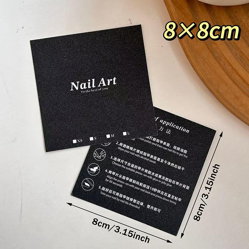 10 Sheets Press-On Nail Packaging Cards False Nail Design Swatch Display Handmade Manicure Sample Show Card For Salon
