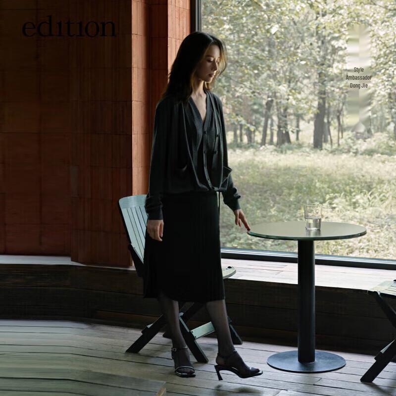 Edition Women s High-Waist Denim Midi Skirt EBD3SKT012 M