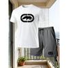 Men's summer breathable sportswear round neck short sleeved five quarter shorts lightweight and comfortable sports style set