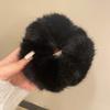 Large Size Sweet Soft Fluffy Plush Solid Color Elastic Hairband Scrunchies Women Girl Autumn Winter Hair Ring Hair Accessories