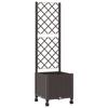 Planter with Trellis and Wheels Brown 40 X 40 X 146 Cm PP