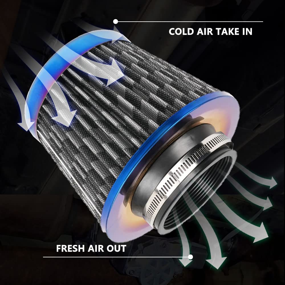 ZS Air Filter Breather Iron Mesh High Flow Air Filter for Car Motorcycle Air