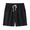 Men's Fashion Casual Solid Color Cotton Linen Shorts Tie Cotton Linen Shorts