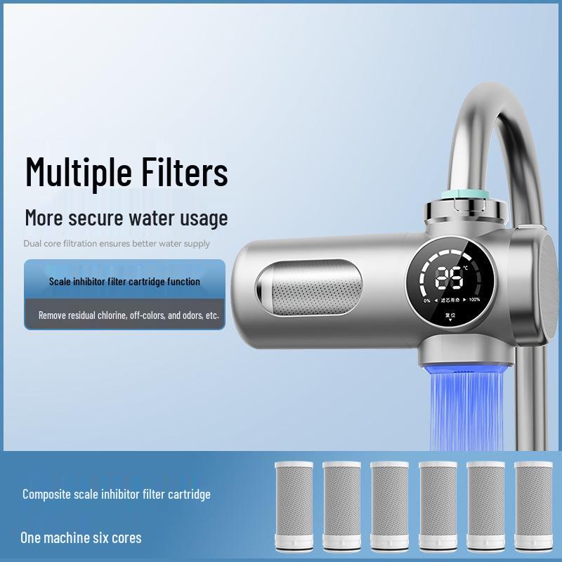Smart Digital Faucet Water Purifier & Scale Inhibitor - Tap Filter for Kitchen & Bathroom, Detachable & Washable.