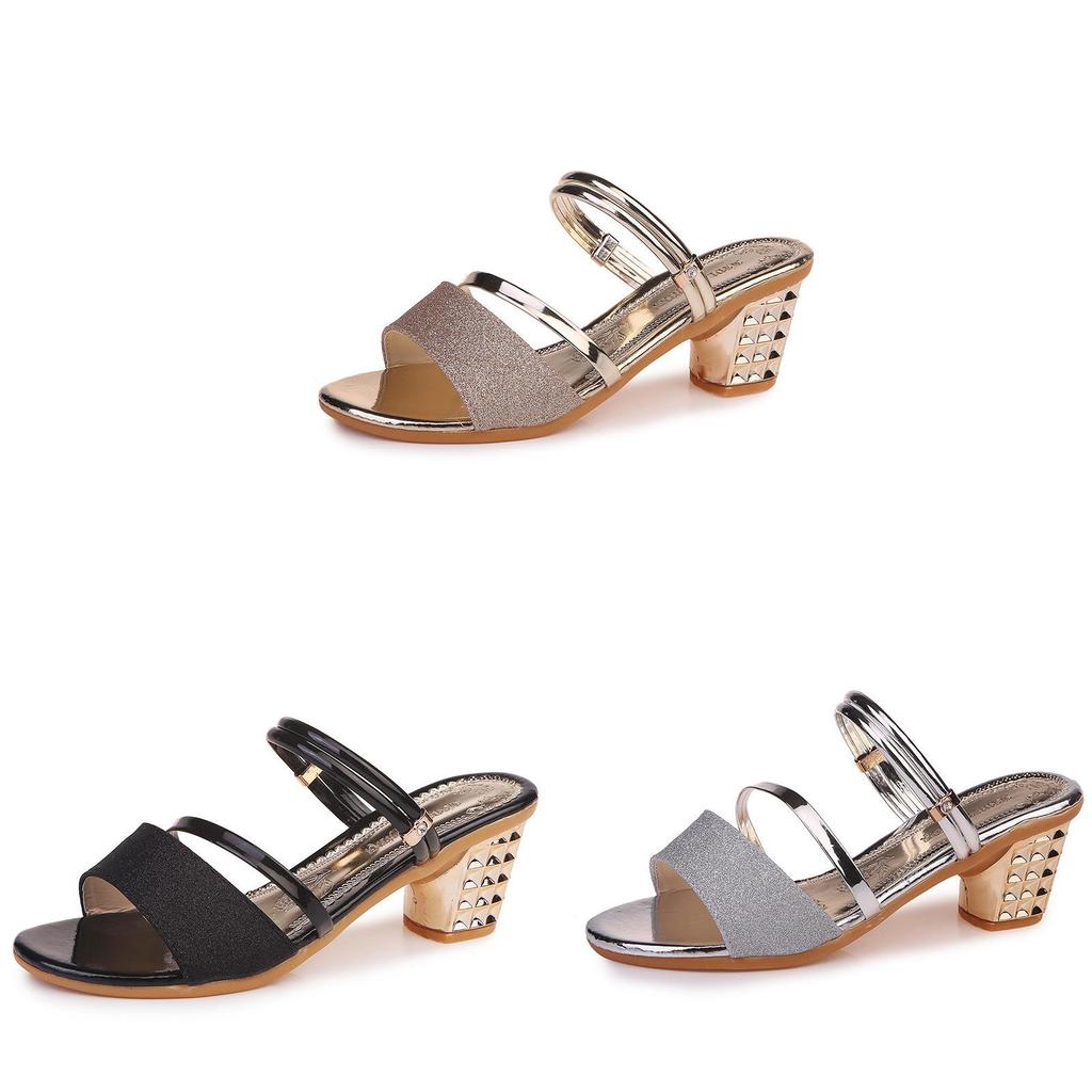 Summer Flat Sandals With Chunky Heel For Casual Wear