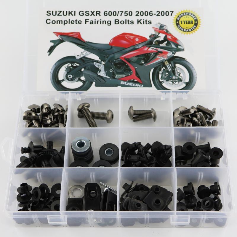 Fit For Suzuki GSXR600 GSXR750 GSX-R600 750 GSXR 600 750 2006 2007 Complete Full Fairing Bolts Kit Fairing Clips Screws Steel