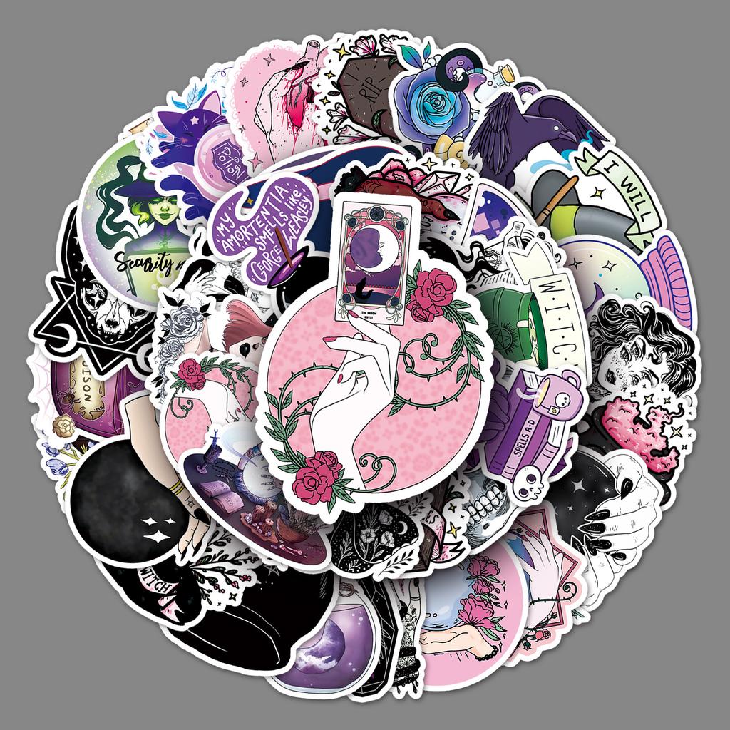 50 Magische Hexe Personalisierte Graffiti Cartoon Handnotizen DIY Handyhülle Kofferaufkleber Wasserdicht