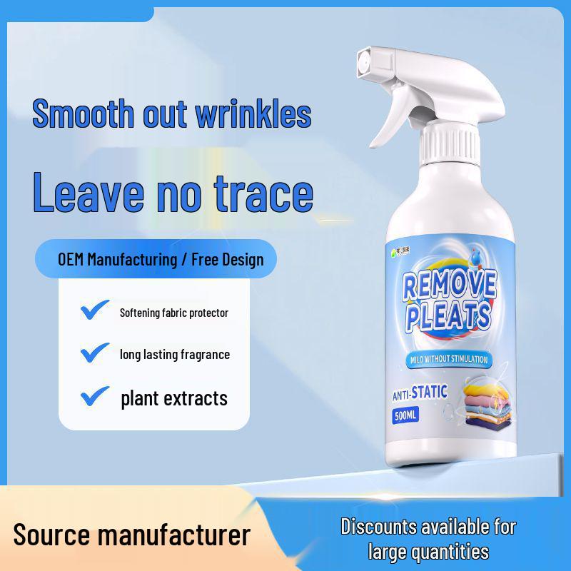 Clothing Wrinkle Remover Spray - No-Ironing Solution for Shirts, Suits, Trousers, Silk, Linen - Anti-Wrinkle and Softener