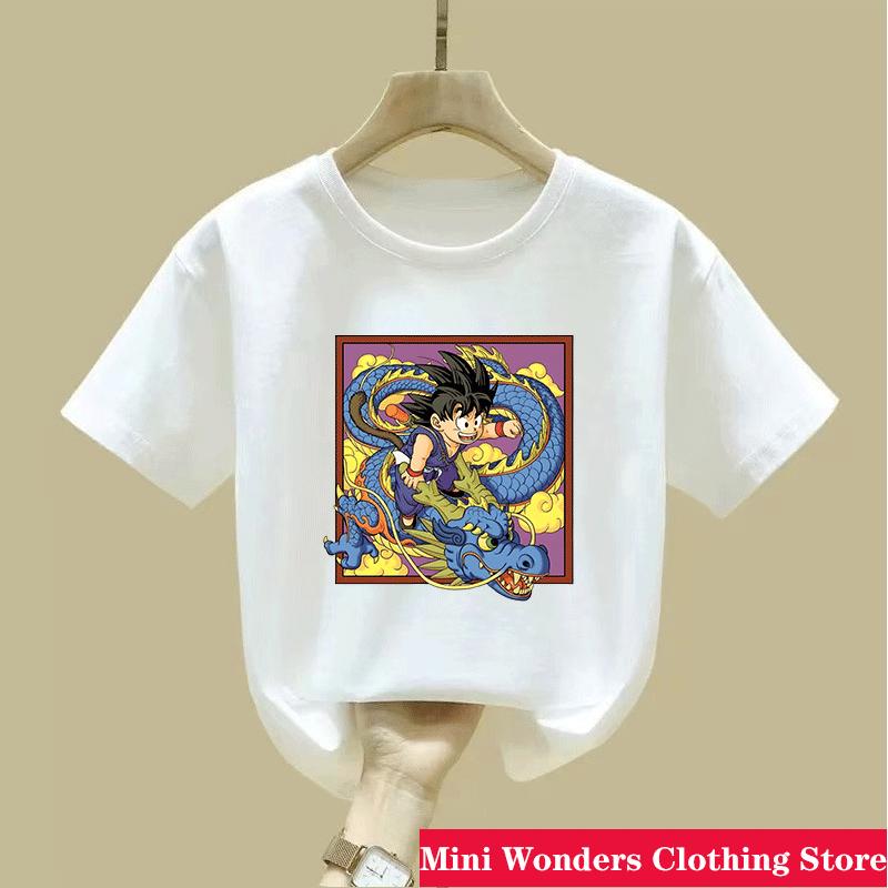 Summer Anime Dragon Ball Wukong Childrens Tshirt Summer Fashion Casual Tshirt Boys and Girls Clothing Tshirt Short Sleeved