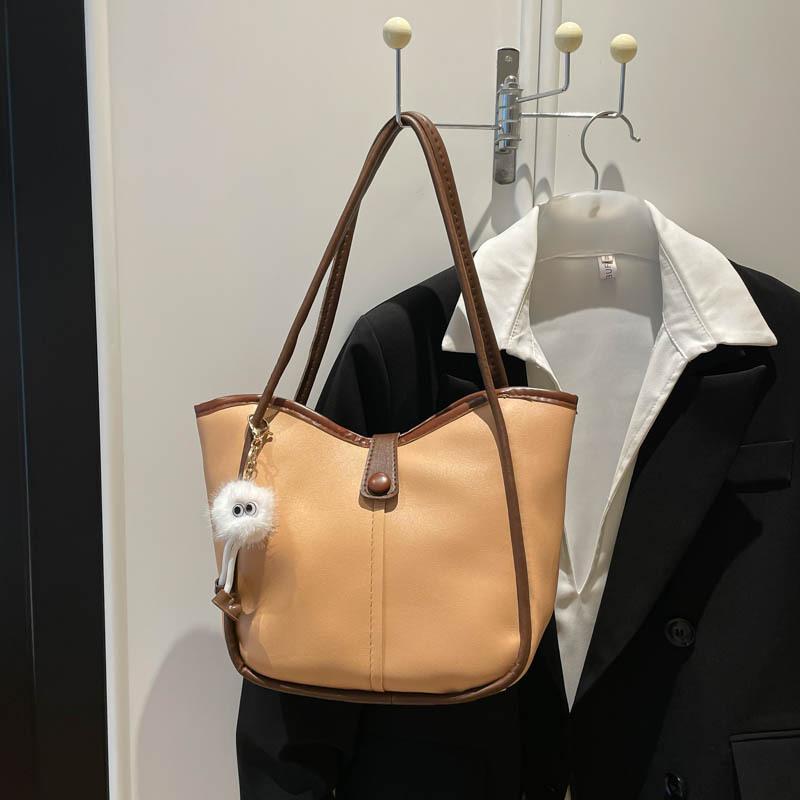 2026 Spring New Vintage Solid Color Large Capacity Tote Hobo Shoulder Top Handle Bag Women Fashi Casual Commuter Handbag