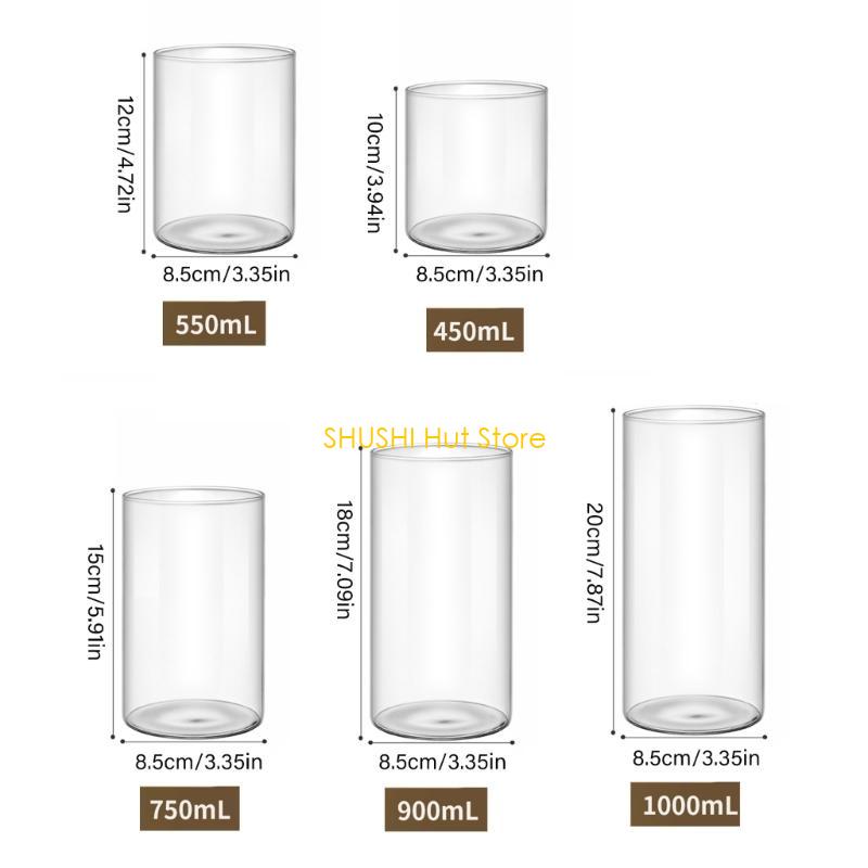 Glass Cylinder Vases Glass Hydroponic Vase Clear Holder Flower Vase D57B