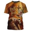 Jesus Christus T-Shirt Herren Damen Kurzarm O-Ausschnitt T-Shirts 3D Gedrucktes Muster USA Flagge Gottesdienst Kapelle Kleidung Pullover Top Tee