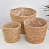 Nordic Rattan Jute Flower Basket - Indoor Tabletop Handmade Decorative Pot