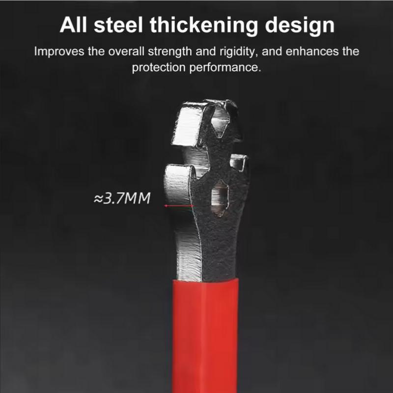 Heavy Duty Bike Spoke Wrench with Non-slip Silicone Handle Cycling Road Mountain Bicycle Spanner Repair Maintenance Tool