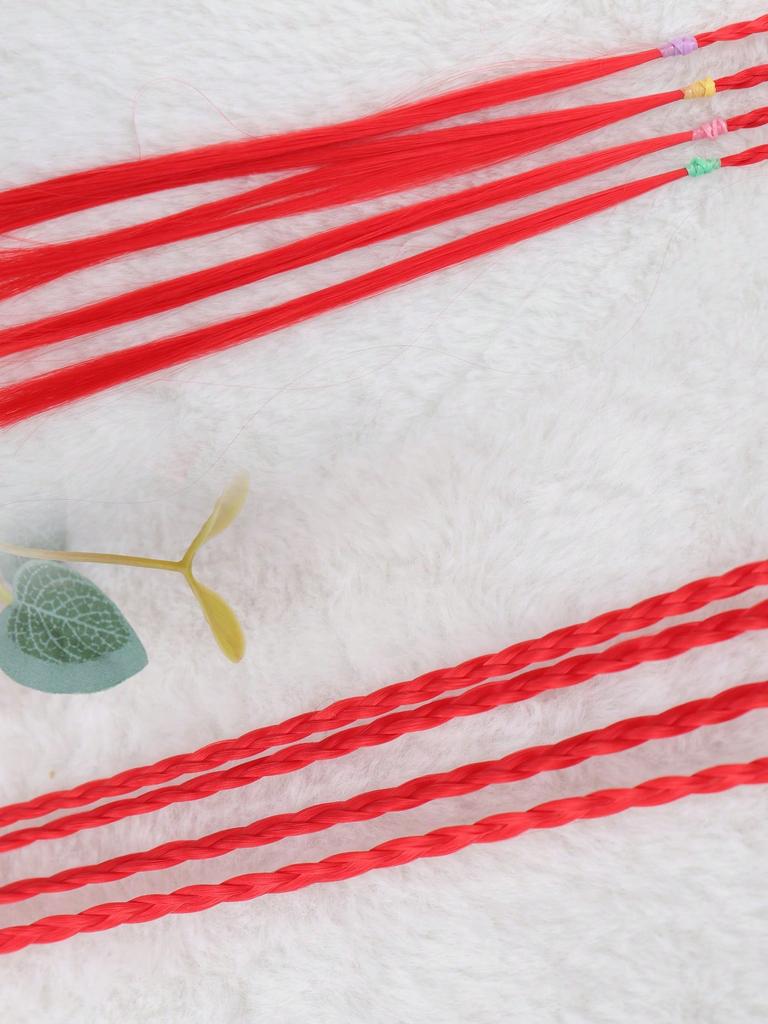 Synthetic Hairpieces 20inch Ponytail Colored Braids Hair Extensions With Rubber Bands Rainbow Braided Accessories For Women Party Highlights Cosplay