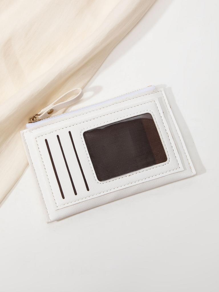 Fashionable ultra-thin women's card bag simple mini compact PU leather credit card wallet portable short multi slot zero wallet