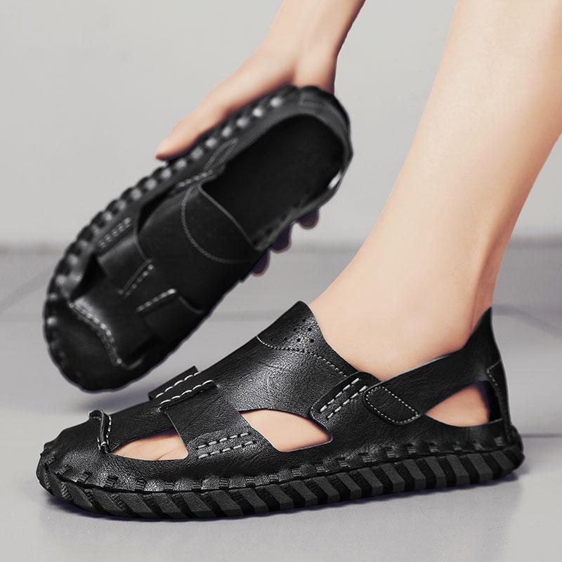 FashionSummer Outdoor Handmade Leather Casual Sports Sandals Men Roman Trekking Beach Sandalias Male Breathable Design Water Sneakers